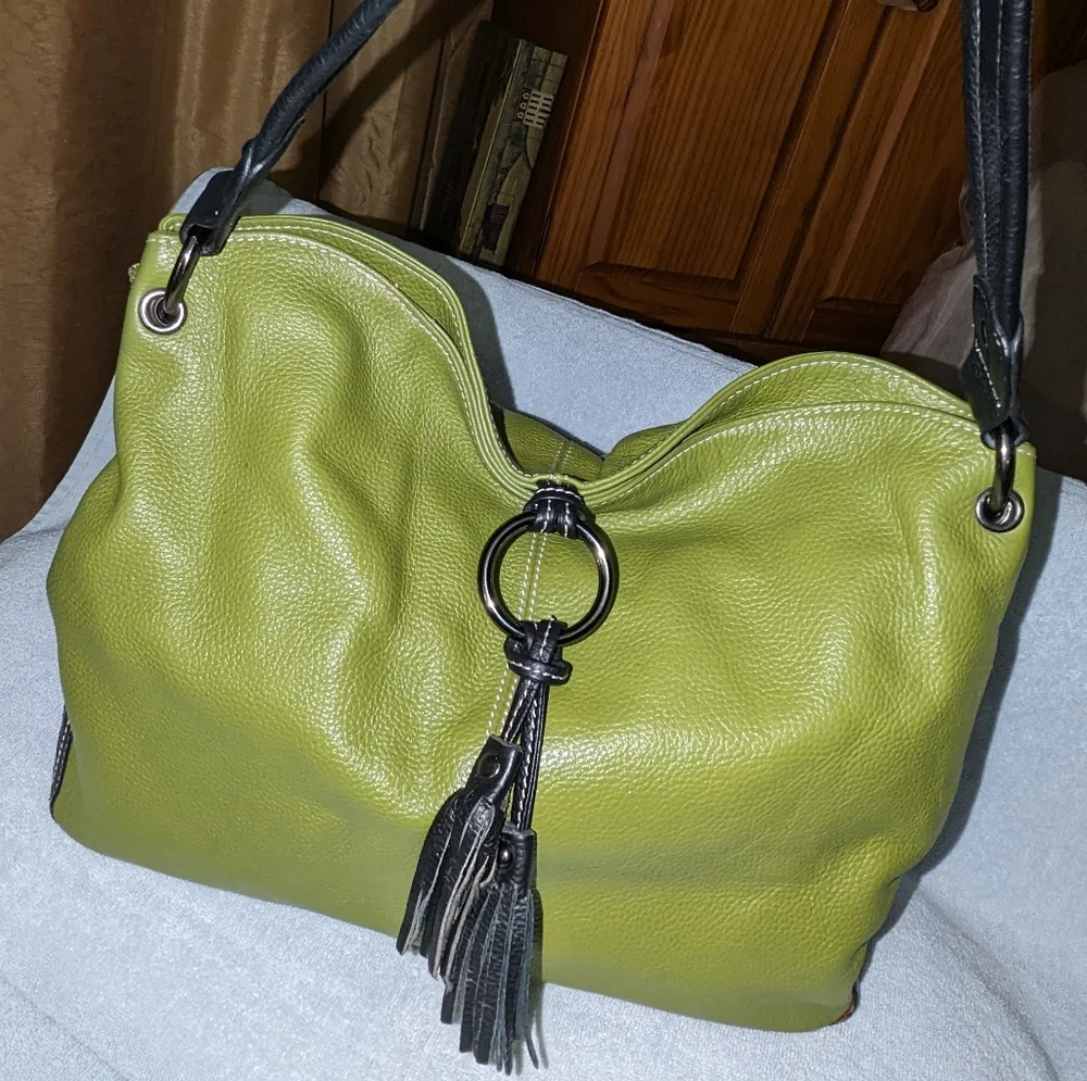 Vera Pelle genuine Italian leather satchel bag.